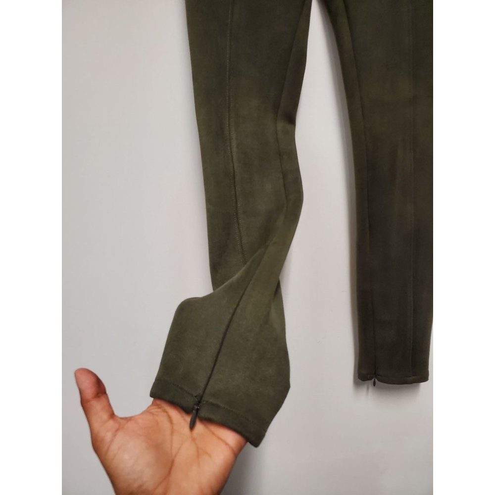 Anthropologie Faux Suede Leggings Hunter Green Size 24P - Picture 5 of 8